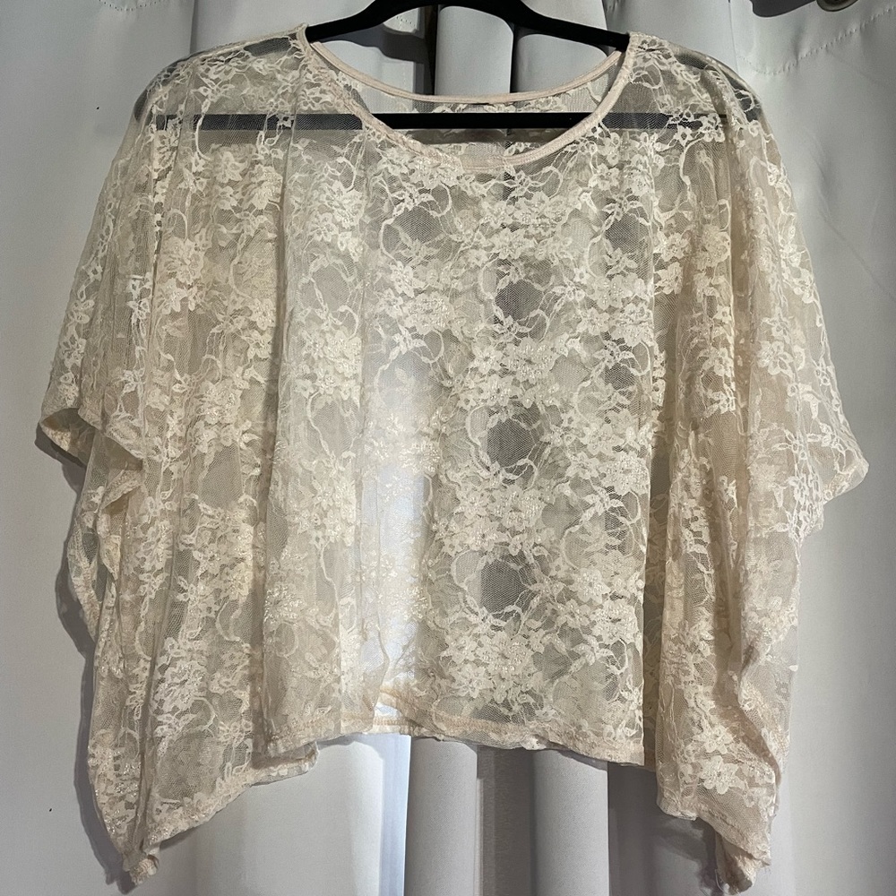 Cream Lace Coverup